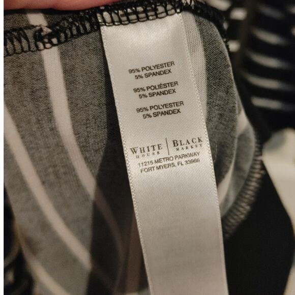 White House Black Market Dress Shift Striped Black White Medium - Picture 4 of 4